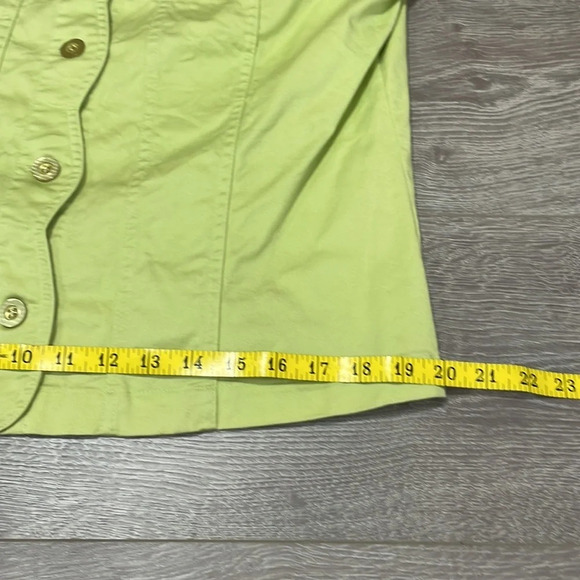 CJ Banks Stretch Scalloped Edge Green Jacket X (14W) - Picture 13 of 16